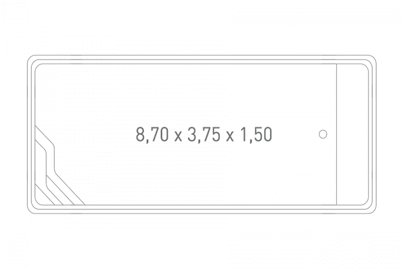 Keramikpool XL-BRILIANT 88 2D-Ansicht