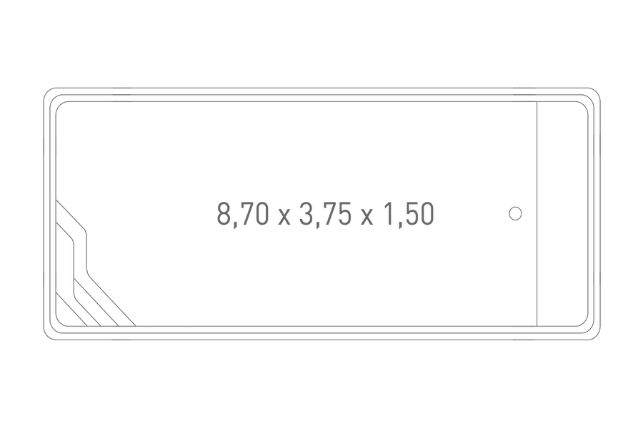 Keramikpool XL-BRILIANT 88 2D-Ansicht