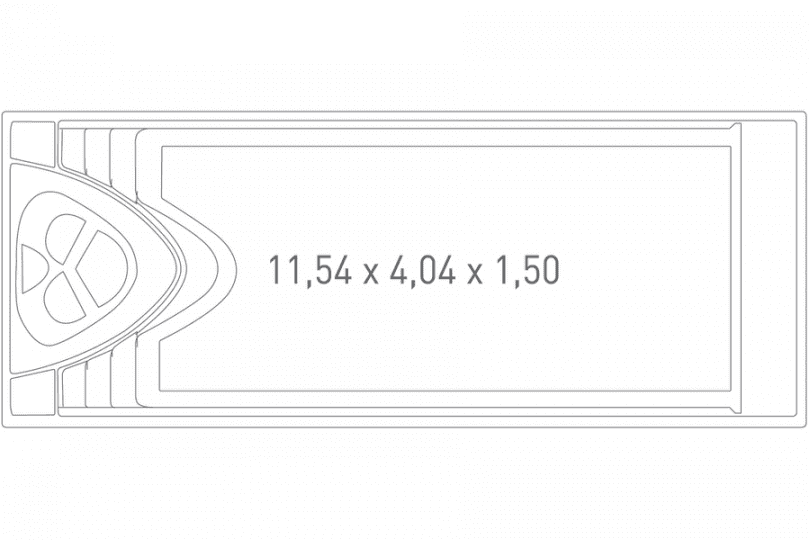 Keramikpool YACHT POOL 2D-Ansicht